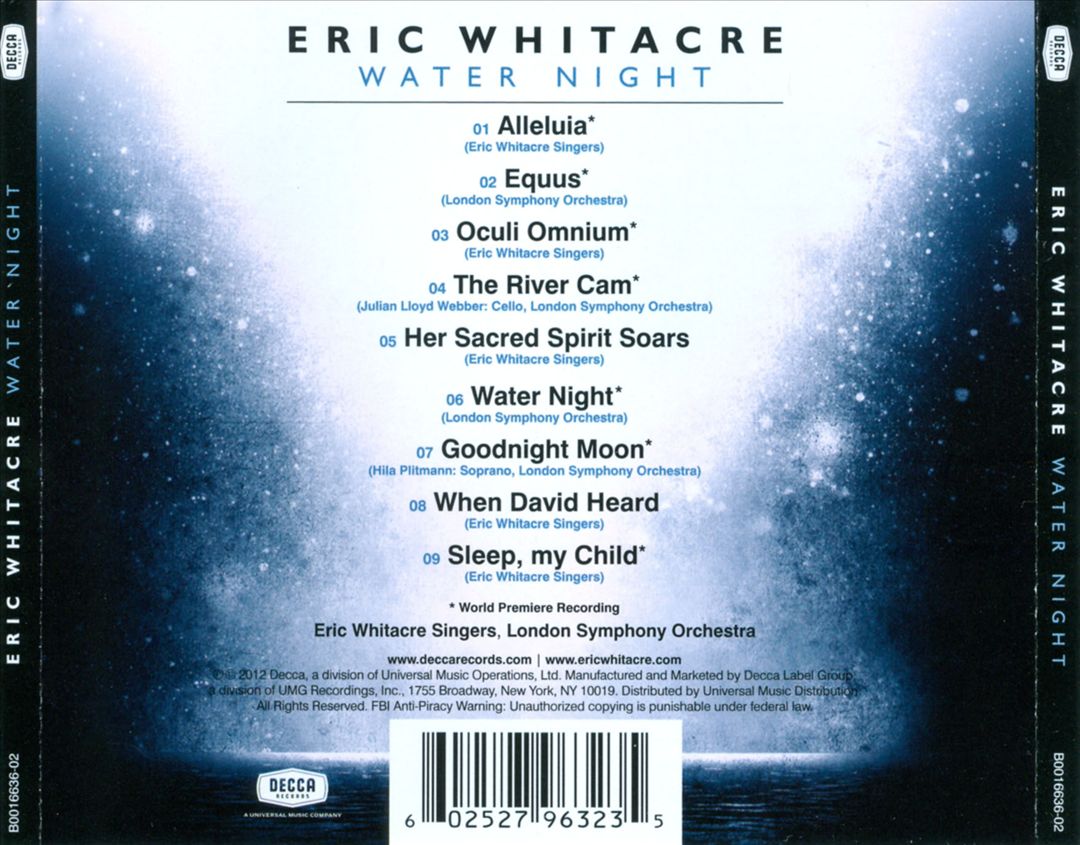 Eric Whitacre: Water Night cover art