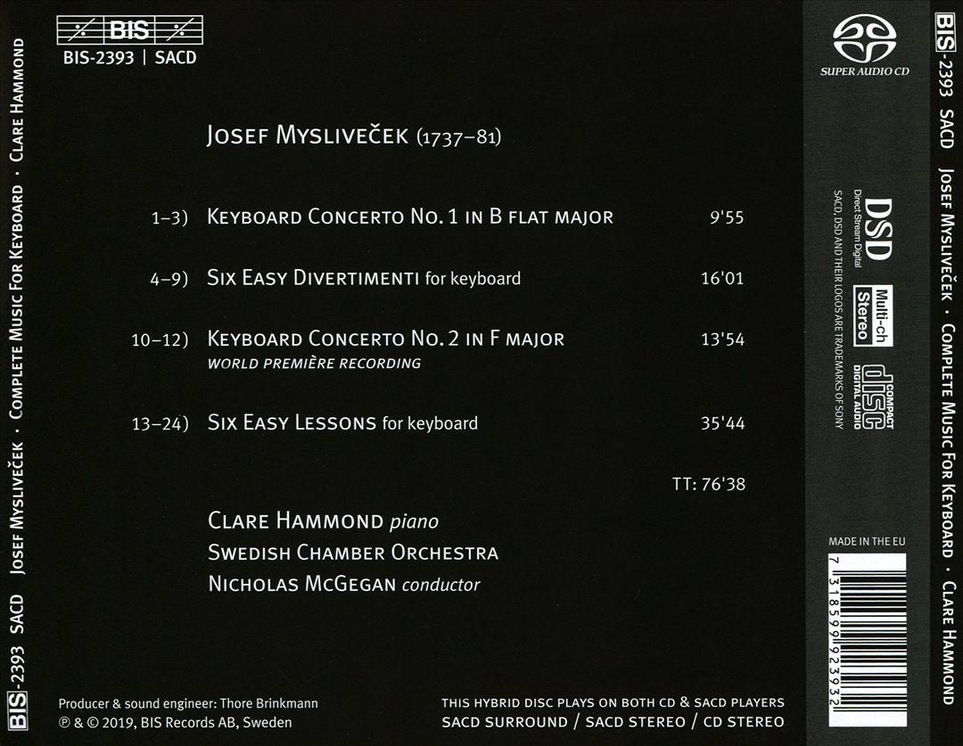 JOSEFMYSLIVEČEKCOMPLETEMUSICFORKEYBOARD cover art