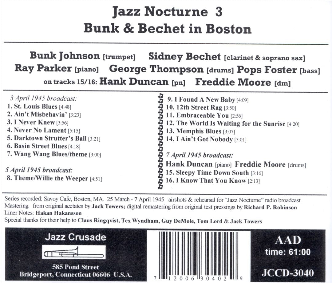 Bunk & Bechet in Boston with Pops Foster cover art