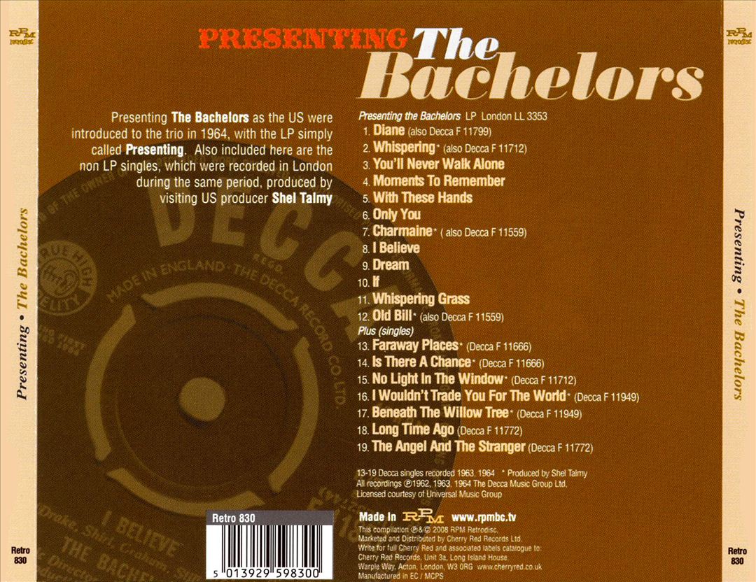 Presenting: The Bachelors [Bonus Tracks] cover art