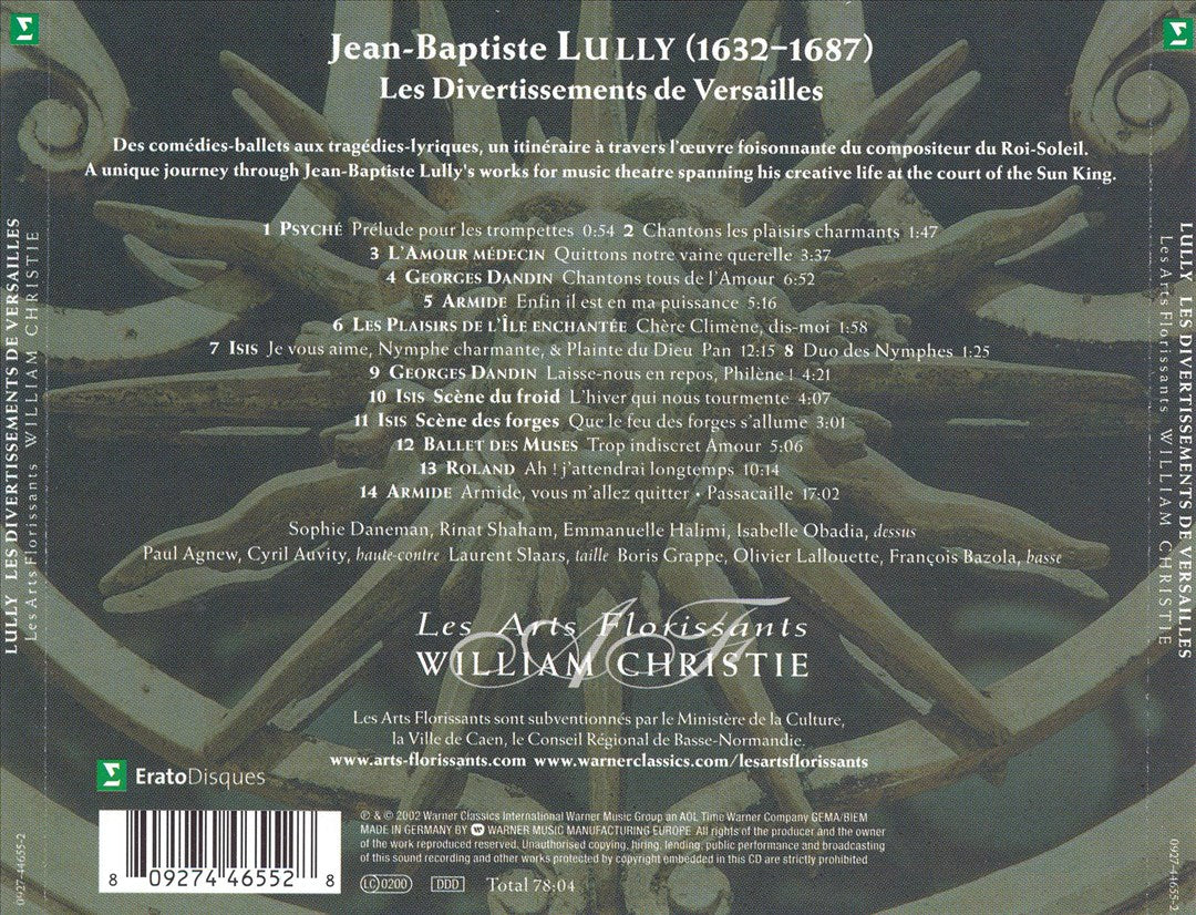 Lully: Les divertissements de Versailles (Grandes scènes lyriques) cover art