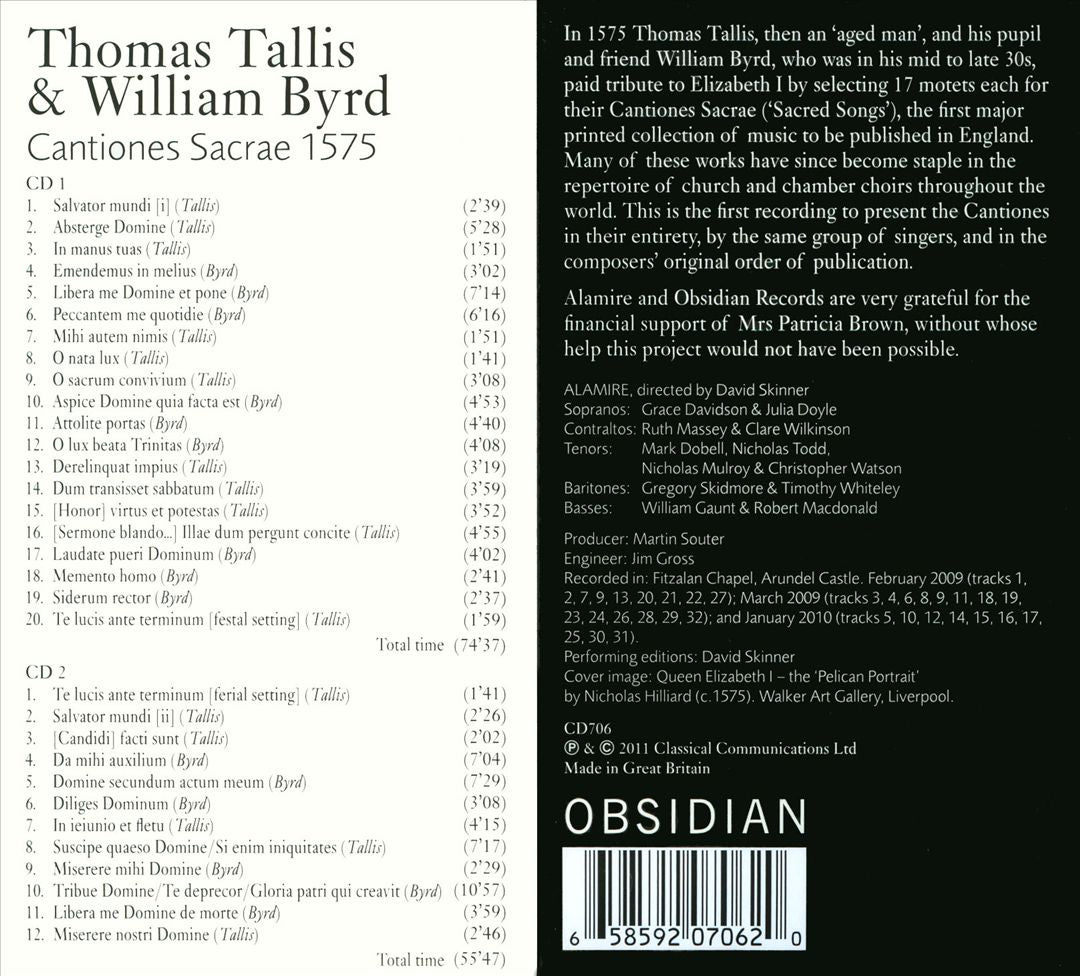 Thomas Tallis & William Byrd: Cantiones Sacrae 1575 cover art