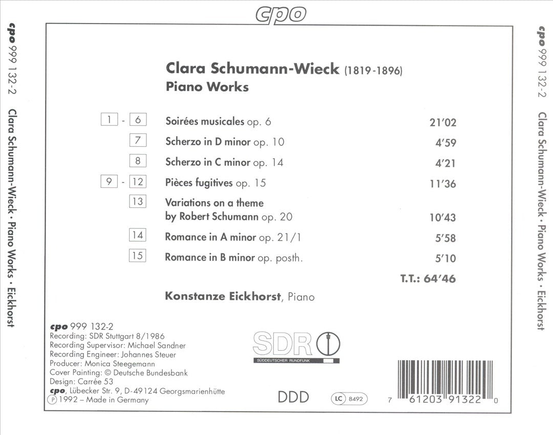 Clara Schumann: Piano Works cover art