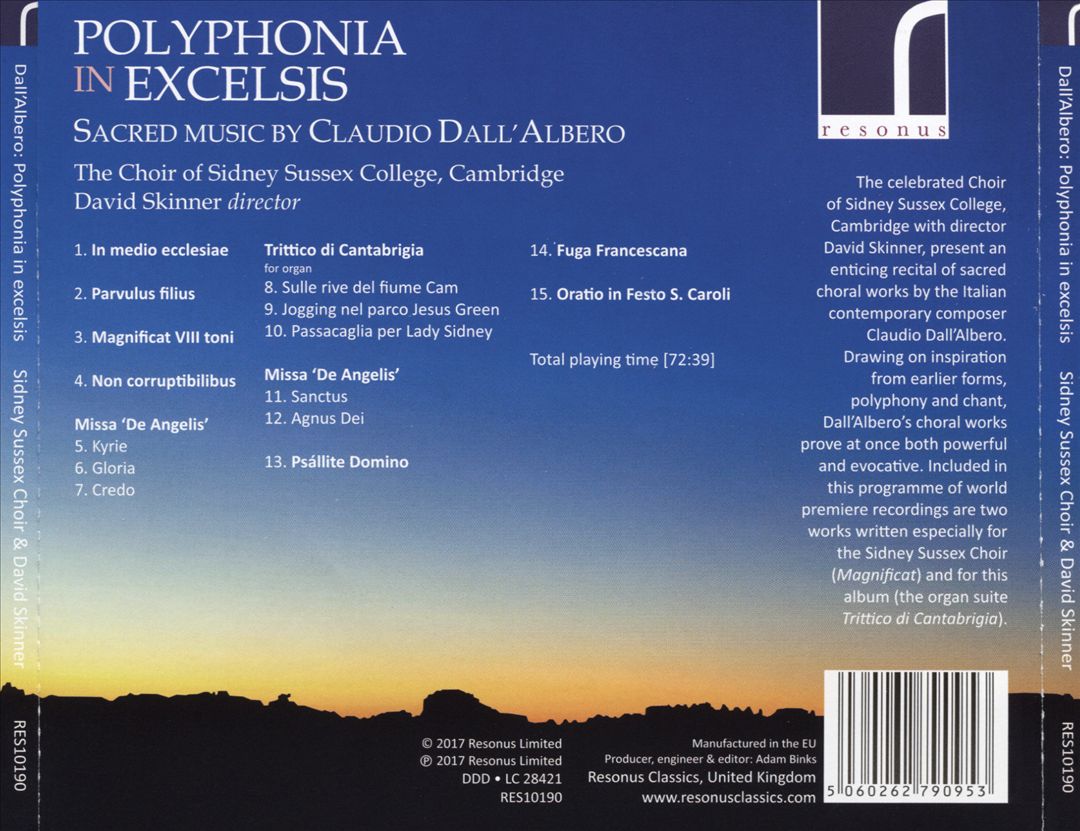 Polyphonia in Excelsis: Sacred Music by Claudio Dall'Albero cover art