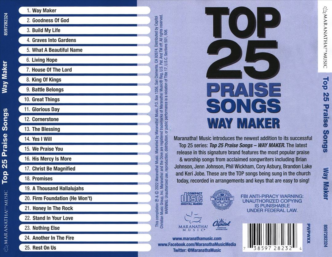 Top 25 Praise Songs: Way Maker cover art