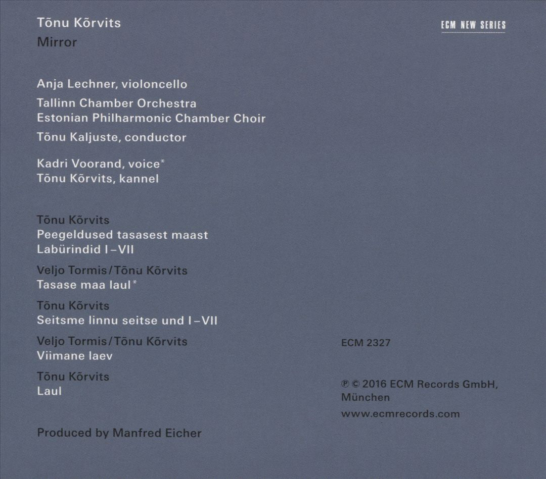 Tõnu Kõrvits: Mirror cover art
