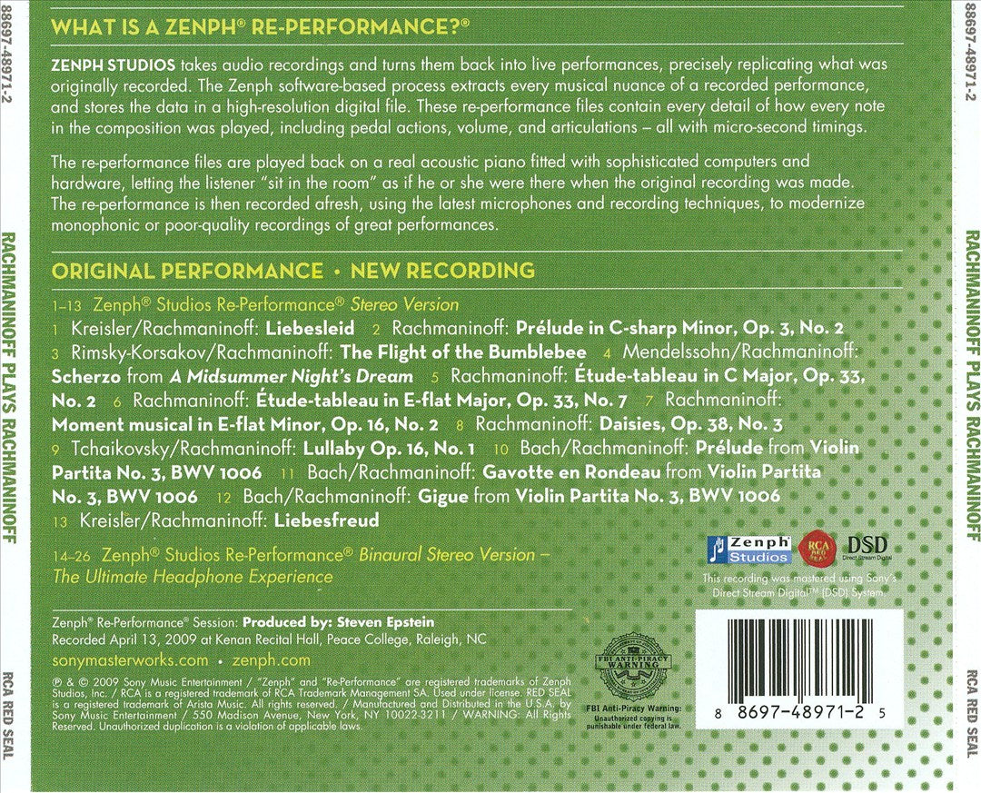 Rachmaninov plays Rachmaninov cover art