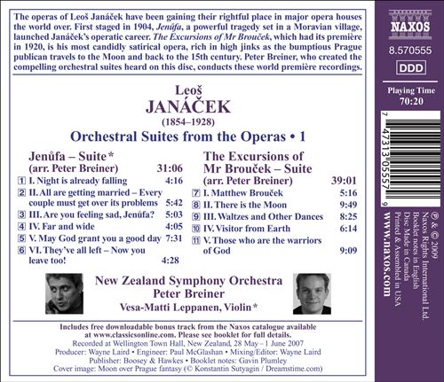Janácek: Orchestral Suites from the Operas, Vol. 1 cover art