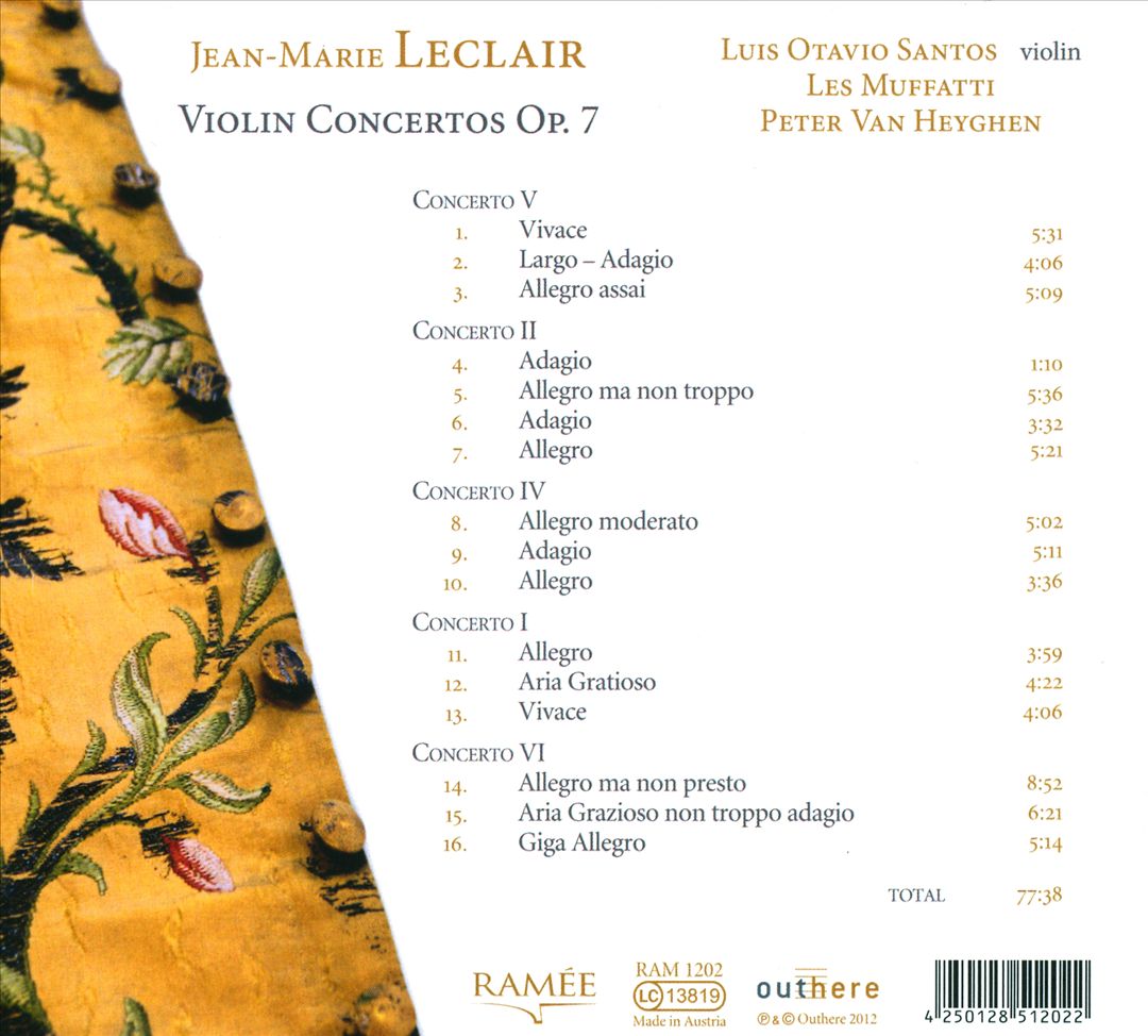 Jean-Marie Leclair: Violin Concertos, Op. 7 cover art