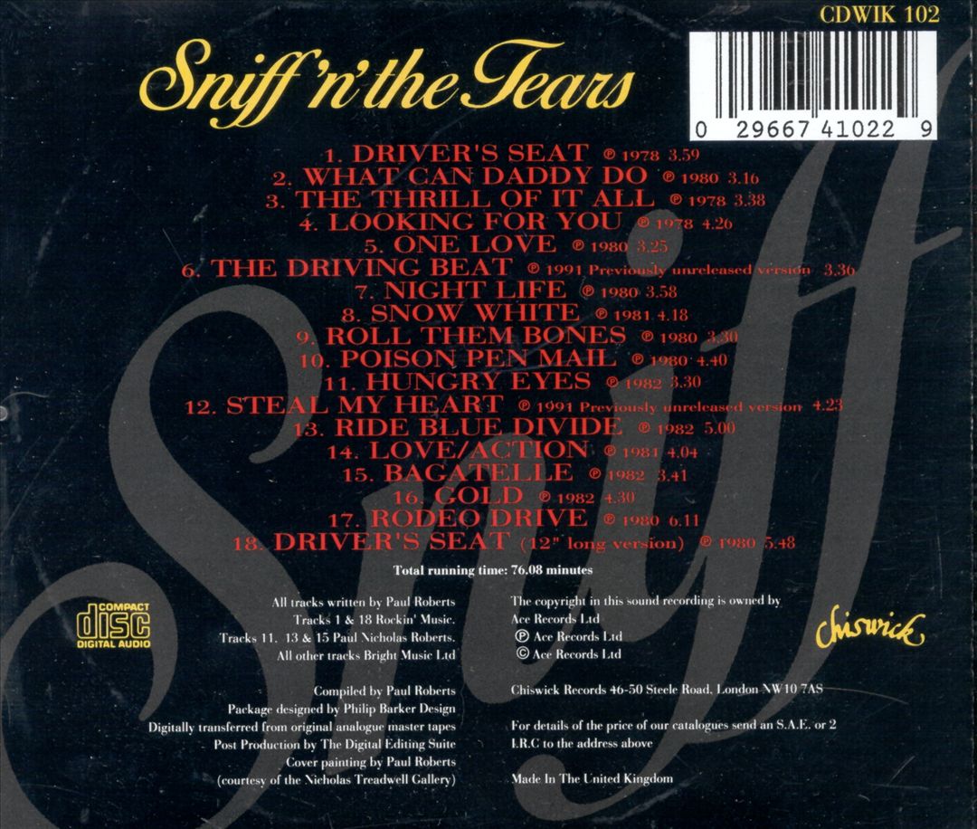 Best of Sniff 'n' the Tears [1996] cover art