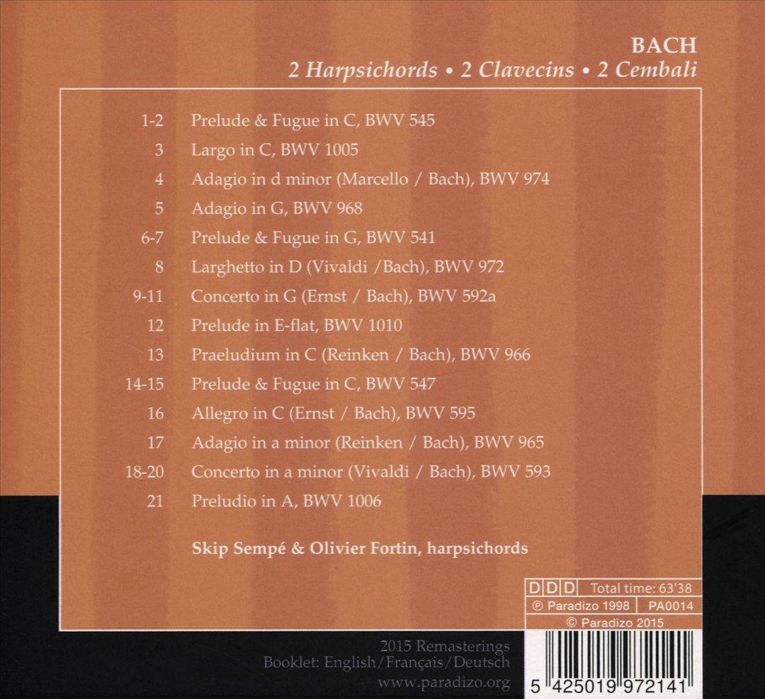 Bach: 2 Harpsichords cover art