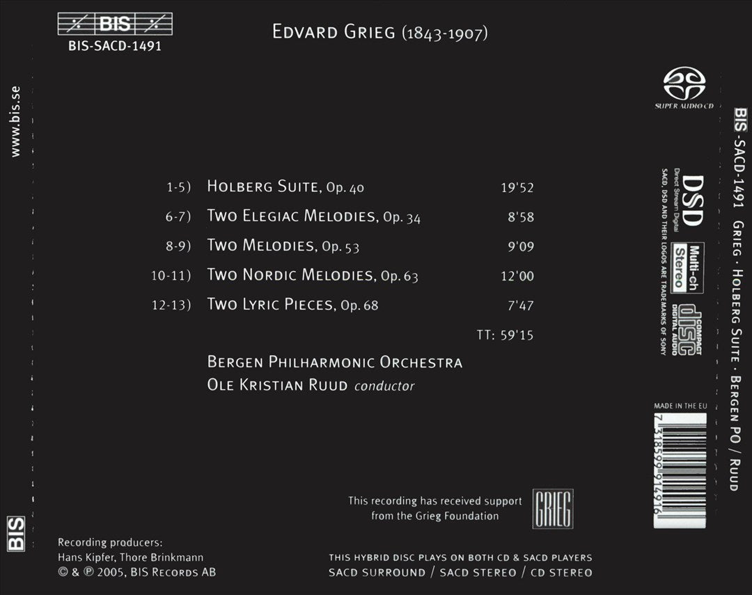 Grieg: Holberg Suite cover art