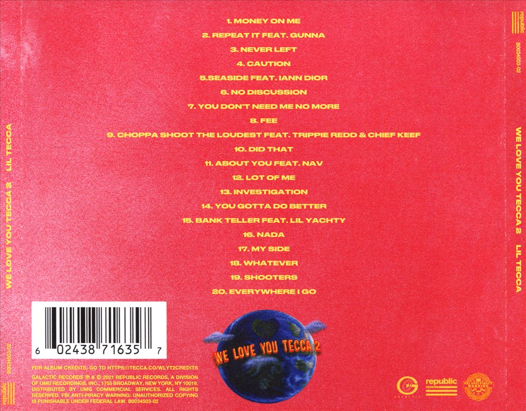 We Love You Tecca 2 cover art