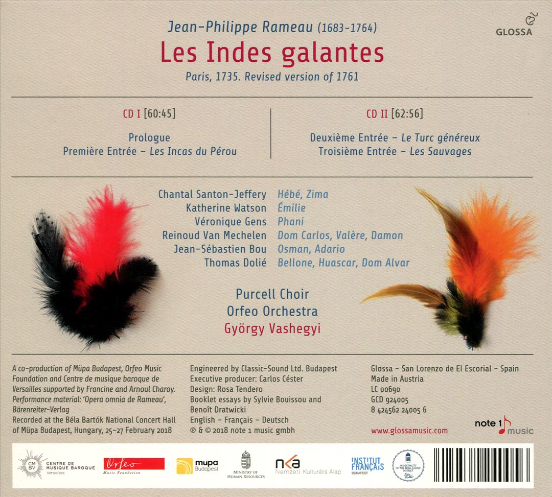 Jean-Philippe Rameau: Les Indes galantes cover art