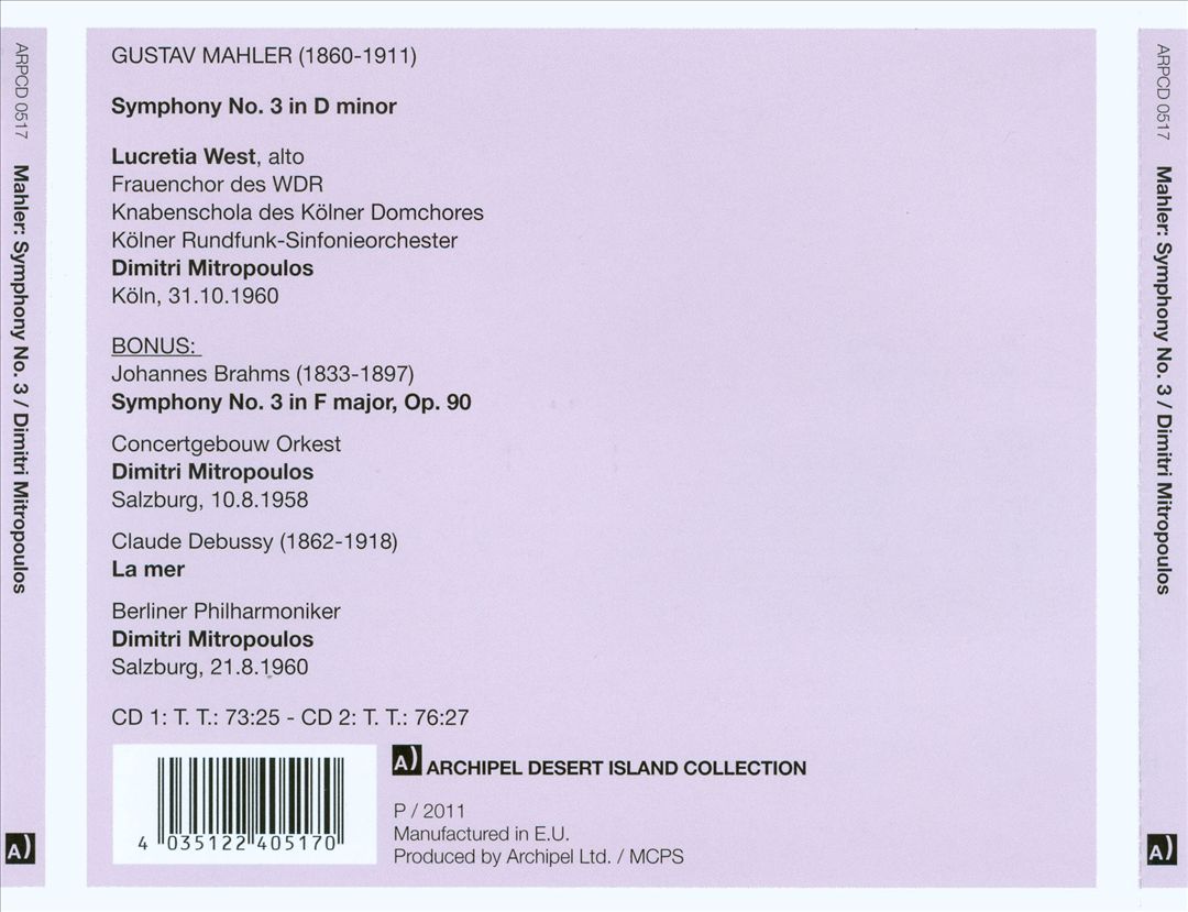 Gustav Mahler: Symphony No. 3 cover art
