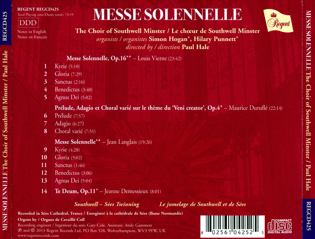 Louis Vierne, Jean Langlais: Messe Solennelle cover art
