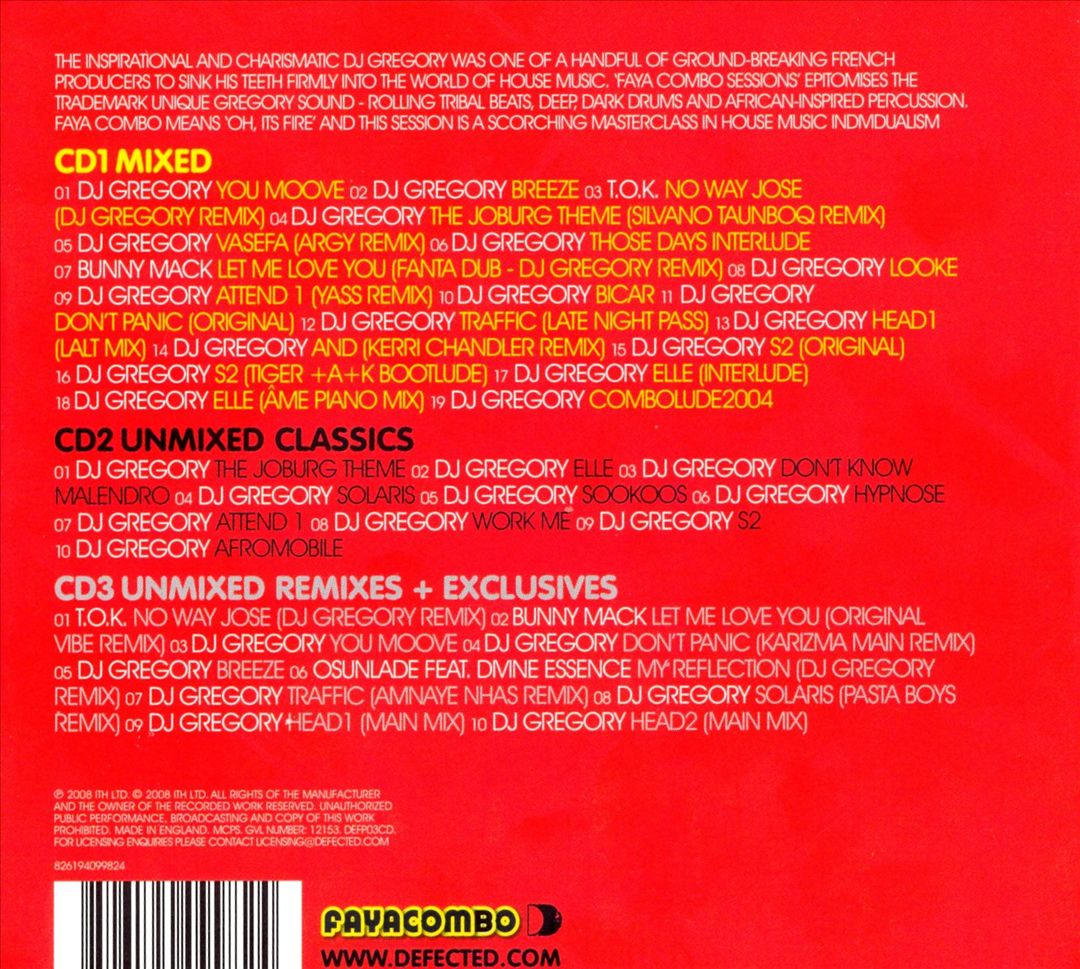 Defected Presents Faya Combo Sessions: Mixed by DJ Gregory cover art