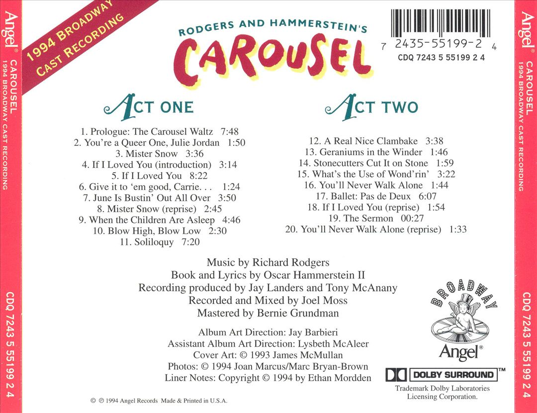 Carousel [1994 Broadway Revival Cast] cover art