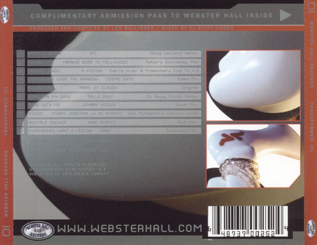Webster Hall's Tranzformed cover art