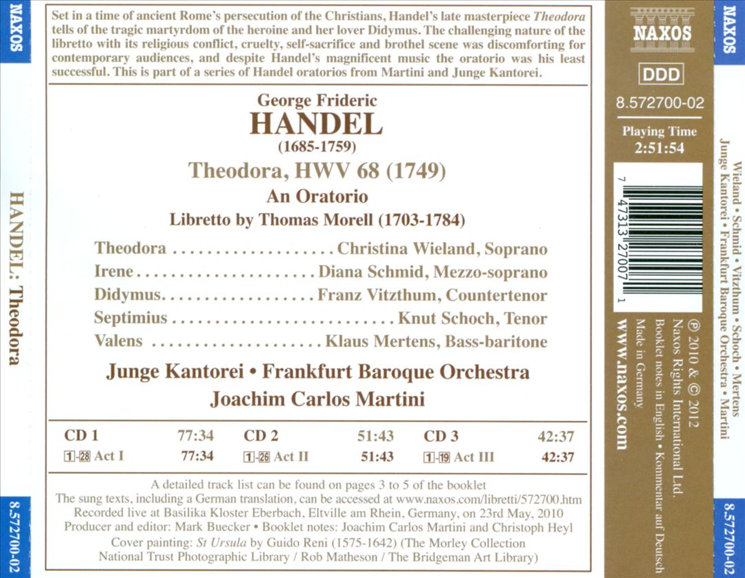 Handel: Theodora cover art