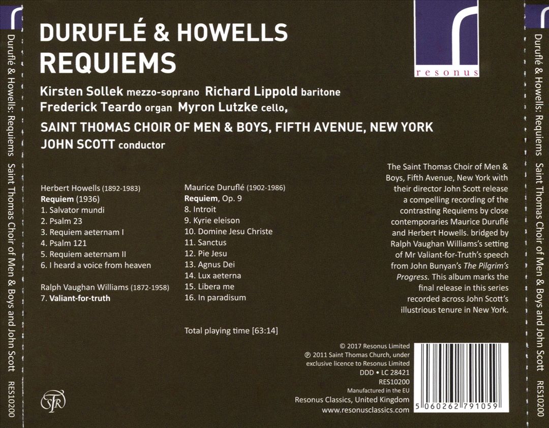 Duruflé & Howells: Requiems cover art