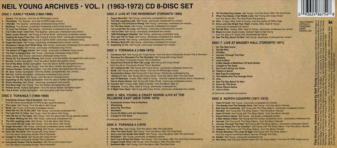 Neil Young Archives, Vol. 1 (1963-1972) cover art