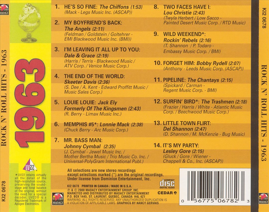 Rock N' Roll Hits: Golden 1963 cover art