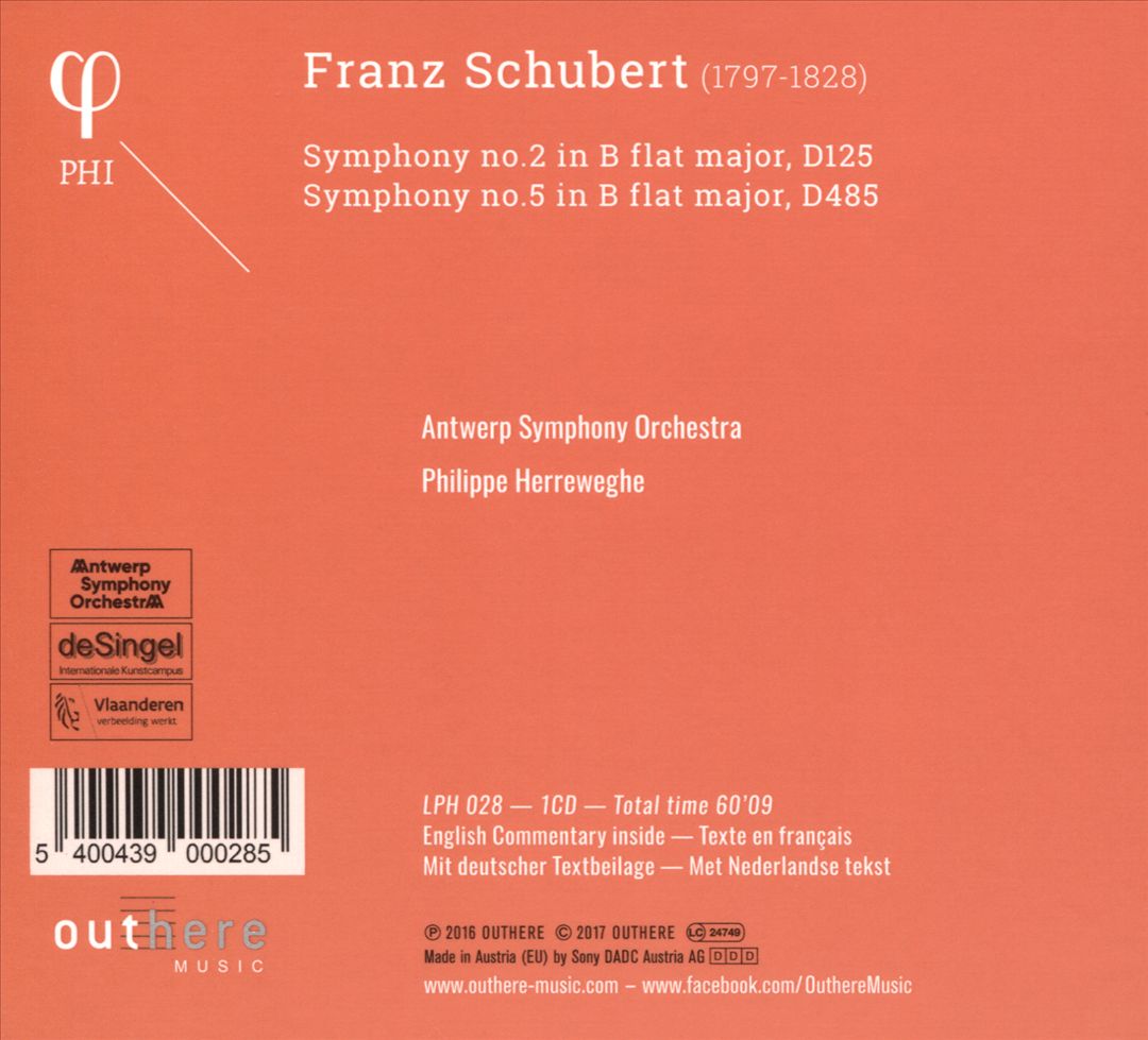 Schubert: Symphonies Nos. 2 & 5 cover art