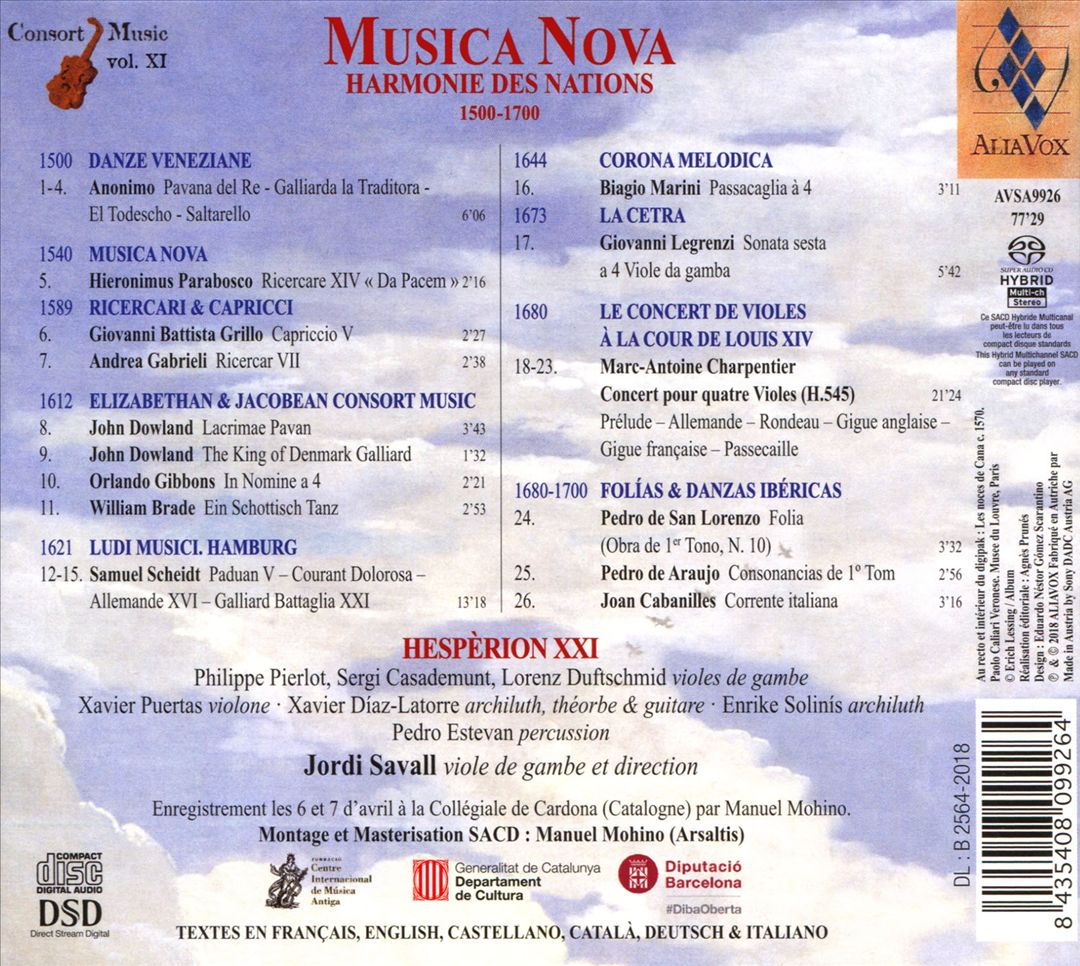 Musica Nova: Harmonie des Nations, 1500-1700 cover art