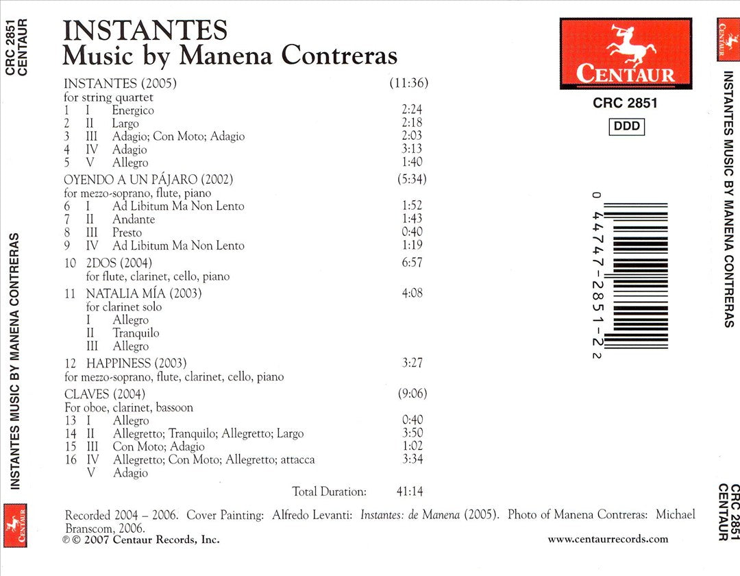 Instantes: Music by Manena Contreras cover art