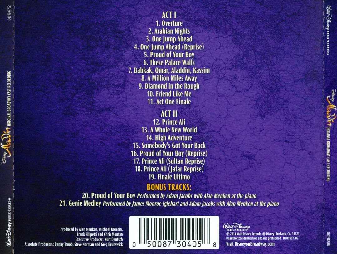Aladdin [Original Broadway Cast] cover art