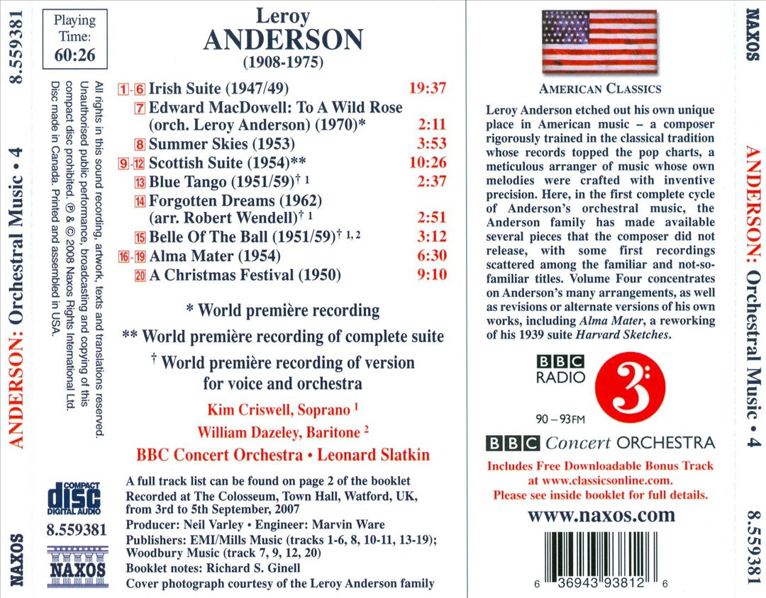 Leroy Anderson: Orchestral Music, Vol. 4 cover art