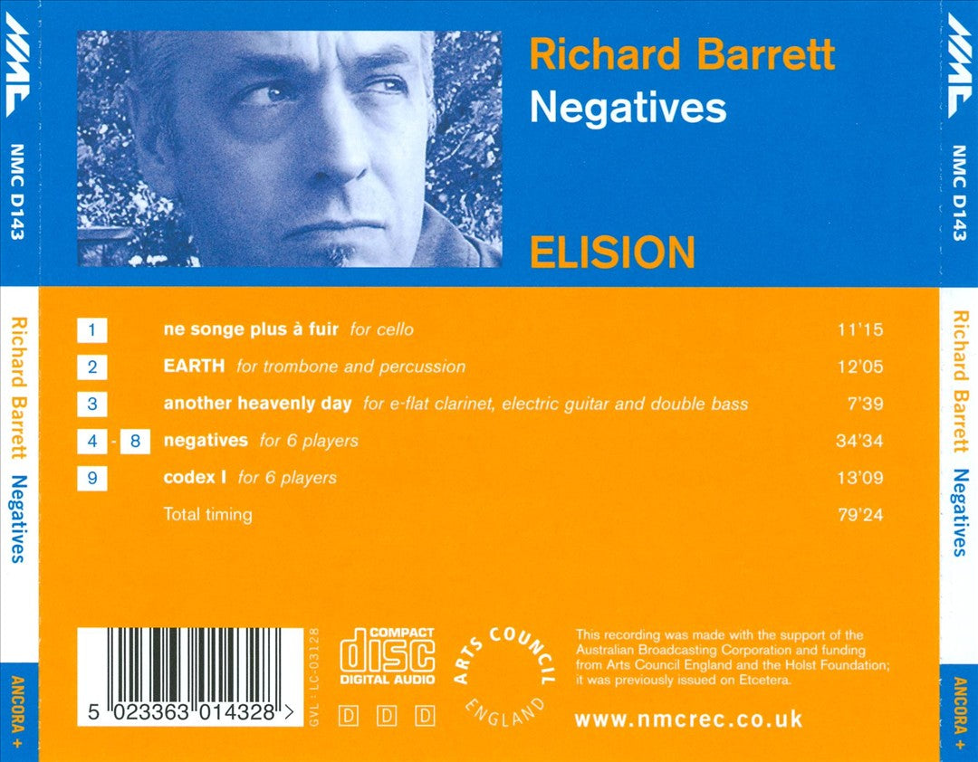 Richard Barrett: Negatives cover art