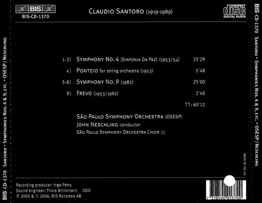 Claudio Santoro: Symphonies 4 & 9; Ponteio; Frevo cover art