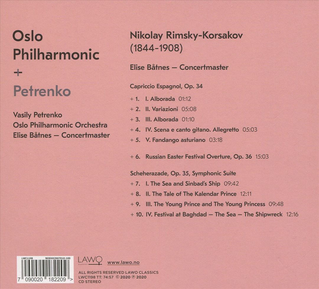 Nikolai Rimsky-Korsakov: Capriccio Espagnol, Op. 34; Russian Easter Festival Overture, Op. 36; Scheherazade, Op. 35 cover art