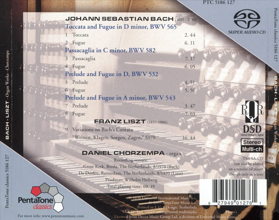 Organ Works by Bach & Liszt cover art
