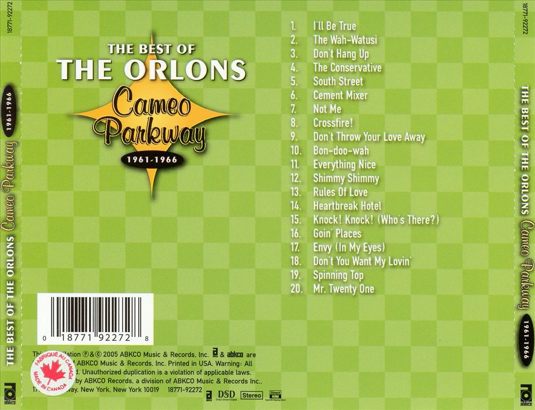 Best of the Orlons Cameo Parkway 1961-1966 cover art