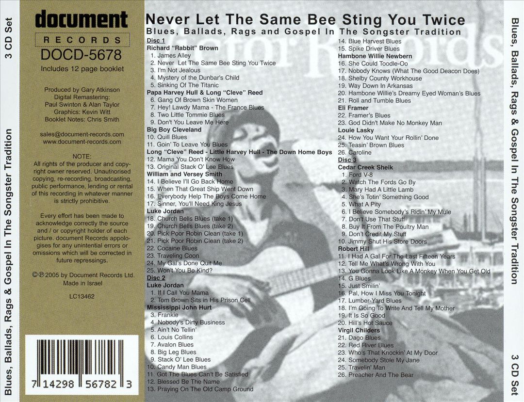 Never Let the Same Bee Sting You Twice cover art