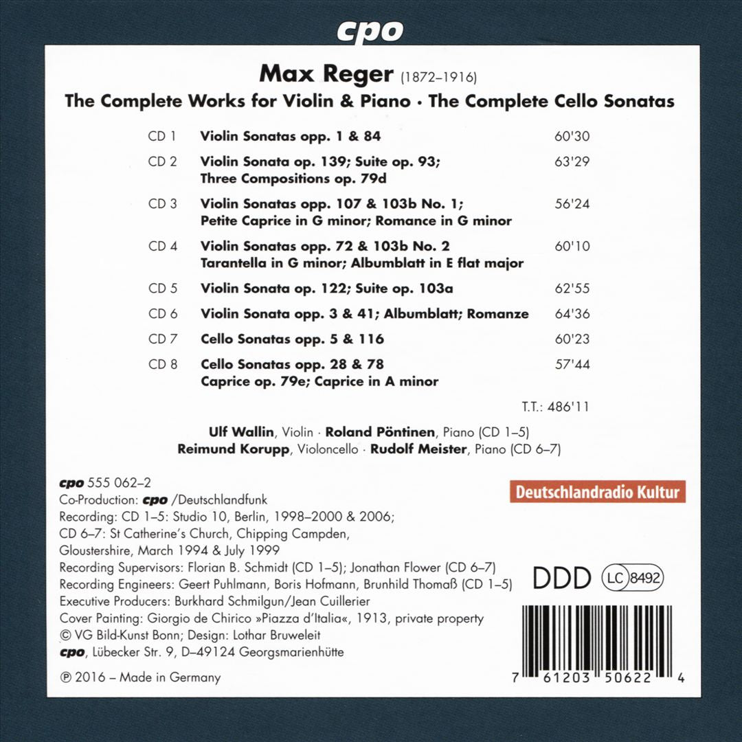 Max Reger: Complete Works for Violin & Piano; Complete Cello Sonatas cover art