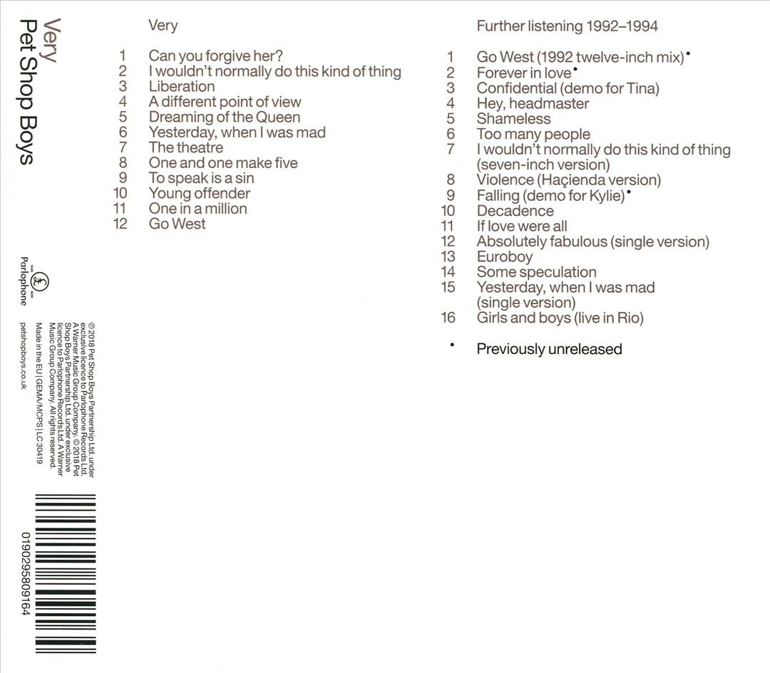 Very: Further Listening 1992-1994 cover art