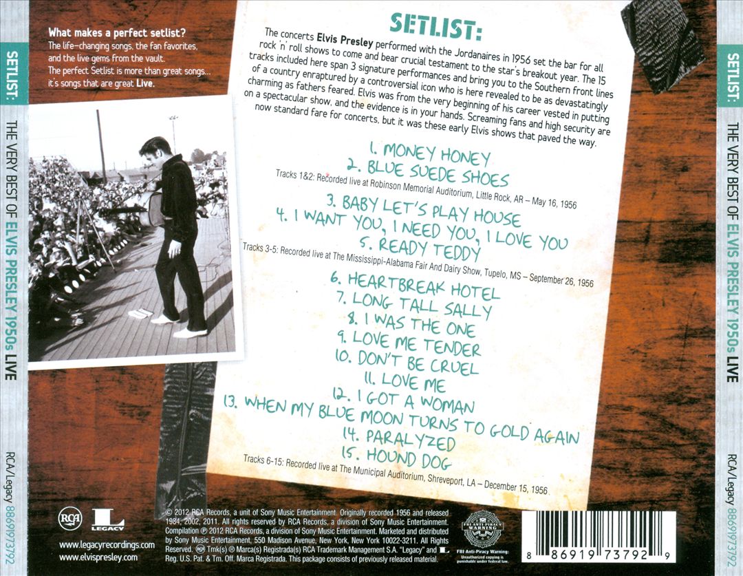 Setlist: The Very Best of Elvis Presley (1950s) Live cover art