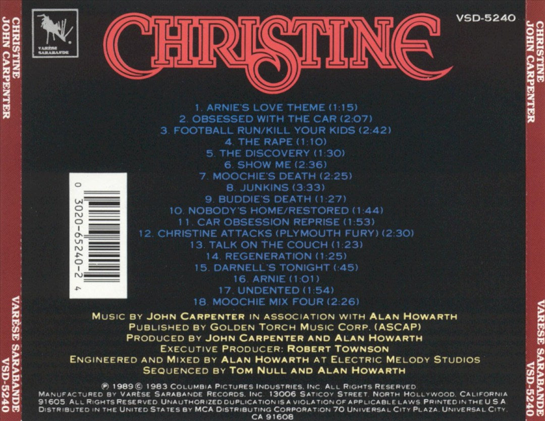 Christine [Original Motion Picture Soundtrack Score] cover art