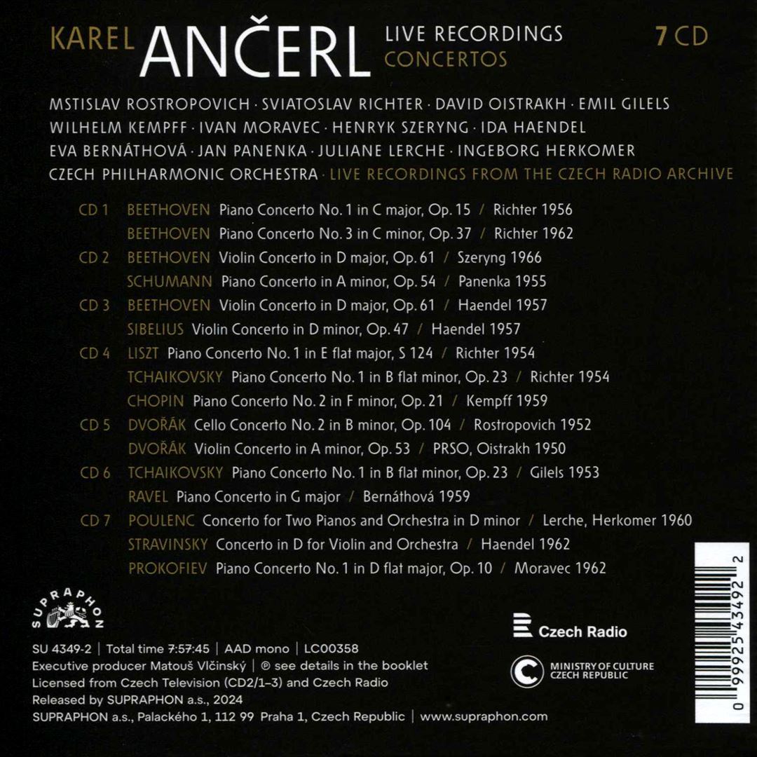 Ancerl: Live Recordings - Concertos cover art