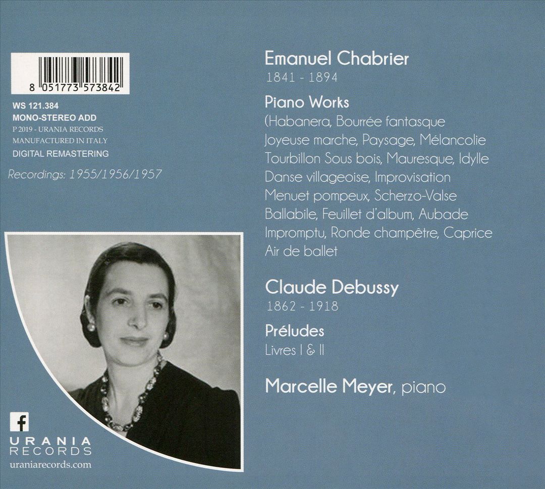 Chabrier: Piano Works; Debussy: Preludes cover art