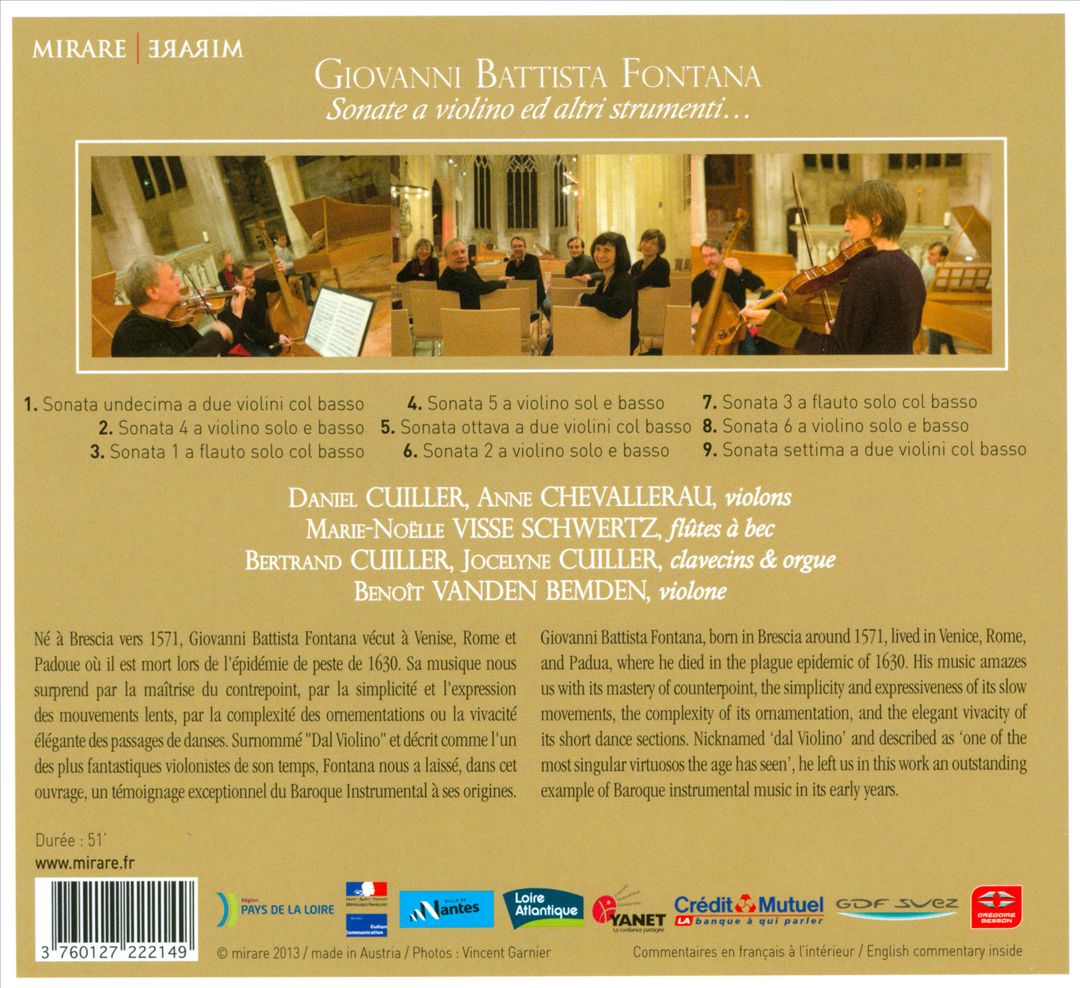 Giovanni Battista Fontana: Sonate a violino ed altri strumenti... cover art