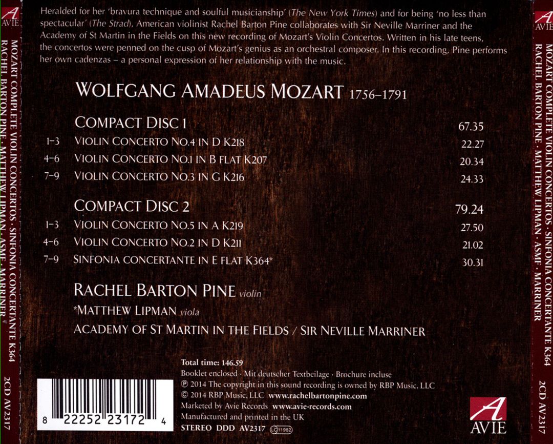 Mozart: Complete Violin Concertos; Sinfonia Concertante, K. 364 cover art