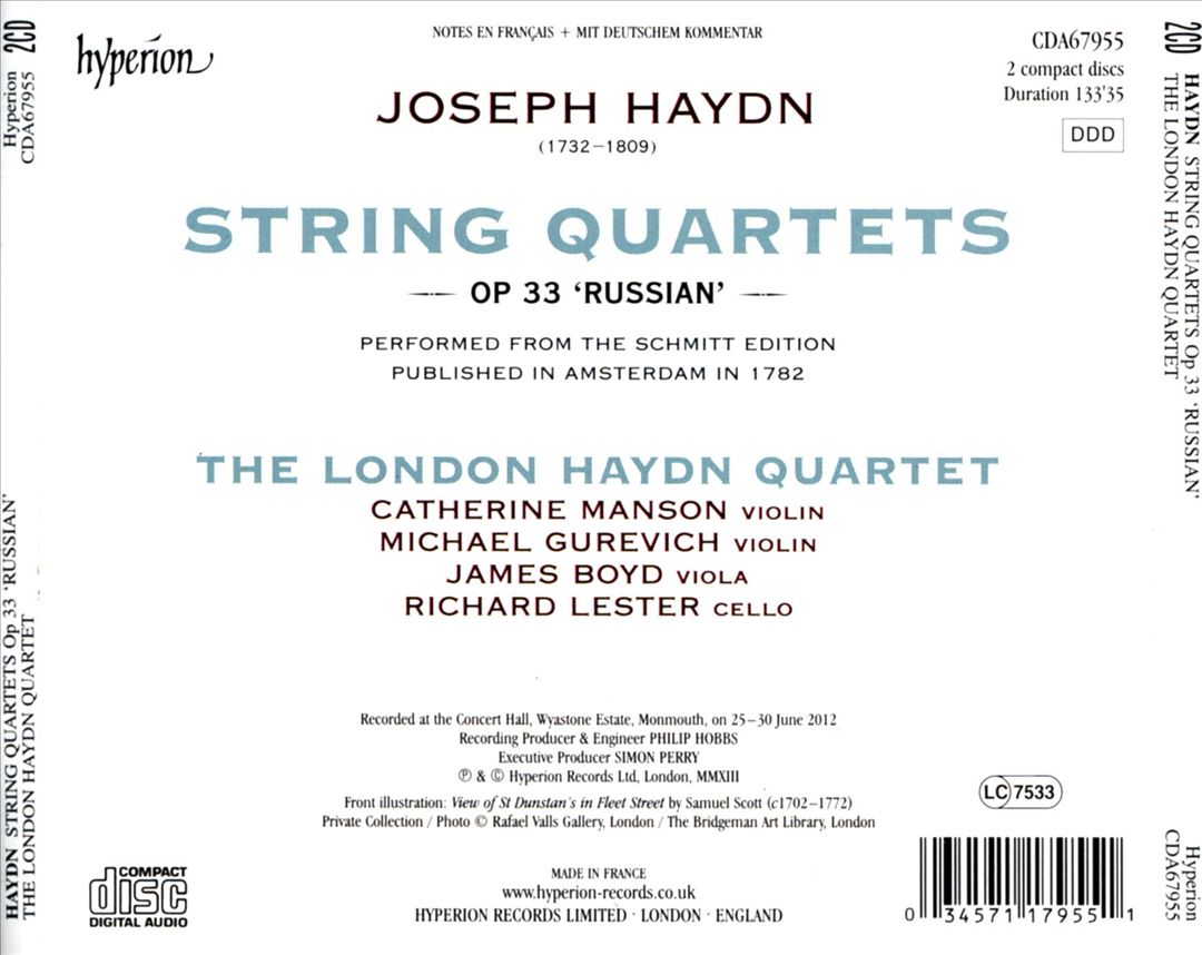 Haydn: String Quartets, Op. 33 cover art