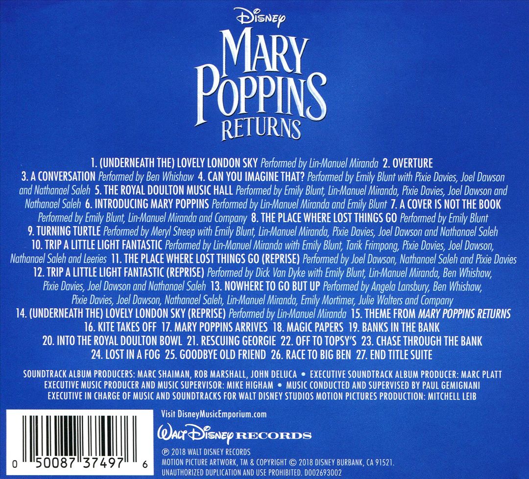 Mary Poppins Returns [Original Motion Picture Soundtrack] cover art