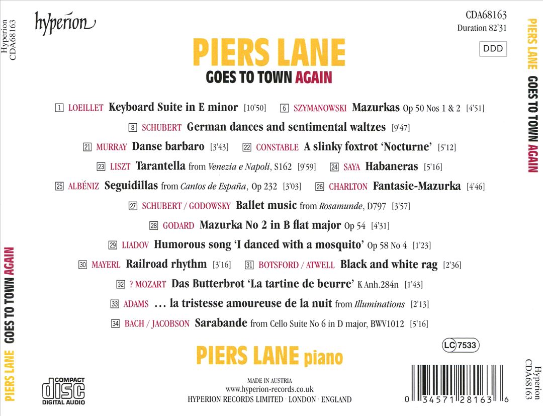 Piers Lane Goes to Town Again cover art