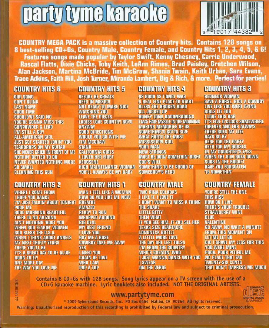 Party Tyme Karaoke: Country Mega Pack cover art